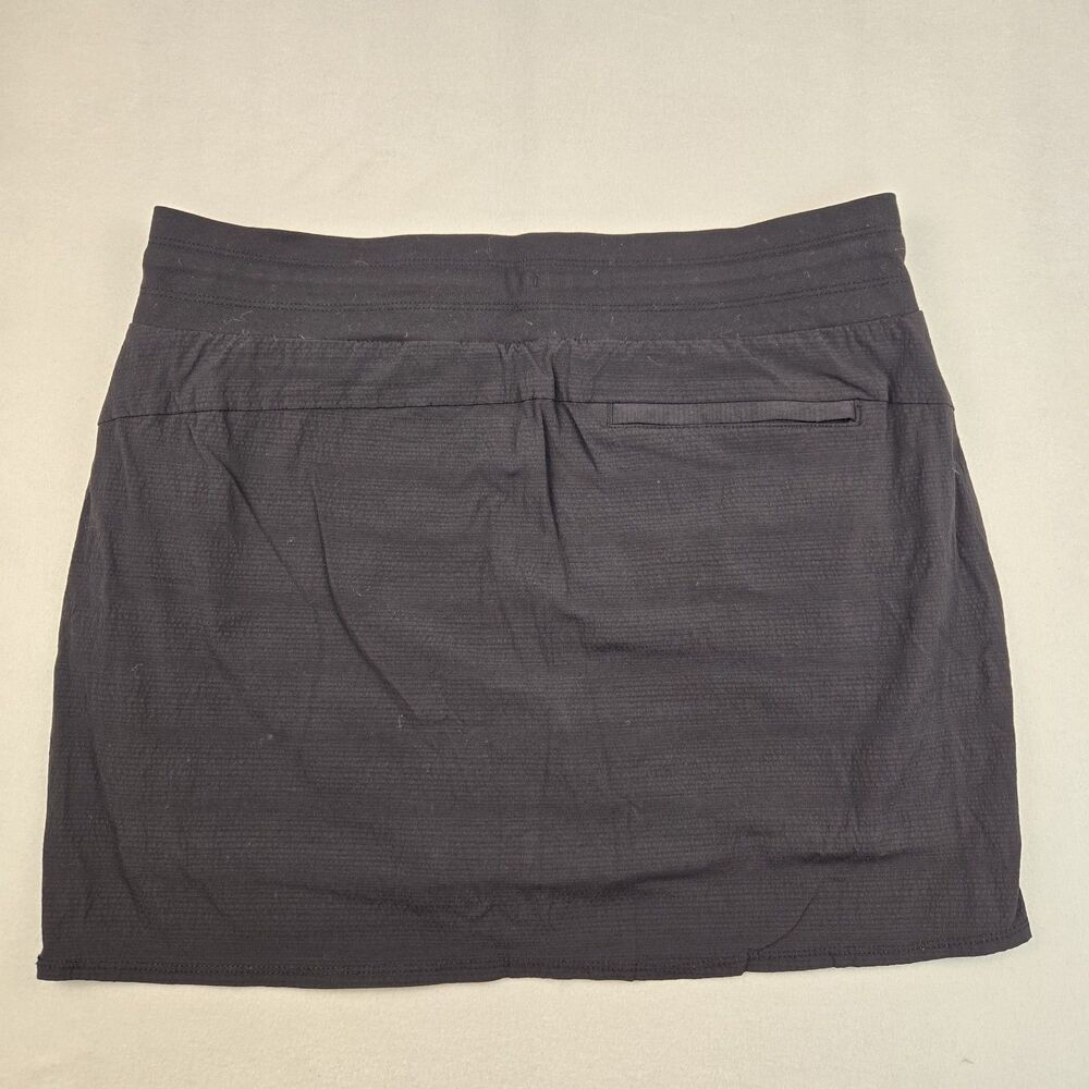 Athleta Size 12 Womens Black Skort Zip Pockets Built-In Shorts Drawstring Tennis - Picture 2 of 7